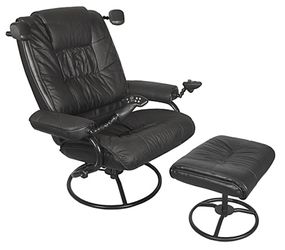 The Ultimate Game Chair is a leather recliner with built-in controllers and vibration motors.