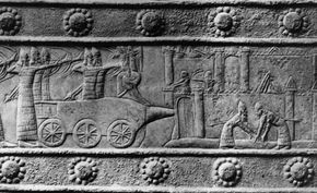 Civilization also spawned war, as is depicted in this 7th c. B.C. carving of an Assyrian invasion.