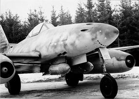 The Messerschmitt Me 262's dramatic swept wings were mandated when engineers discovered that the weight of the engine pods threw off the plane's center of gravity; the wing sweep restored equilibrium.