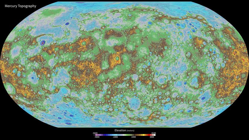Mercury topographical map