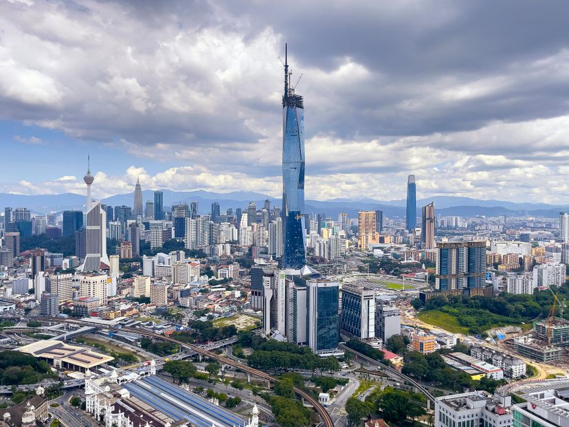 Merdeka 118, a very tall skyscraper building landscape image