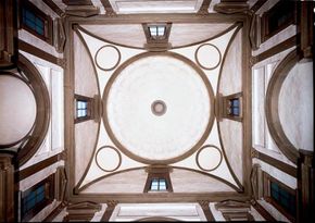 The Medici Chapeldome (1519-34)byMichelangelo can be seen in San Lorenzo, Florence.