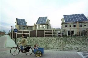 This environmentally friendly housing community in the Dutch town Amersfoort demonstrates some of the solar technology that could power a microgrid.