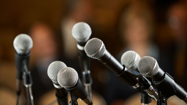 a group of microphones