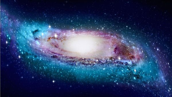 Artist's impression of warped Milky Way galaxy