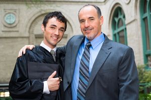 father and son graduating from college