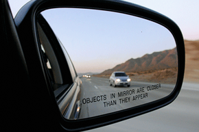 Side-view mirror on car