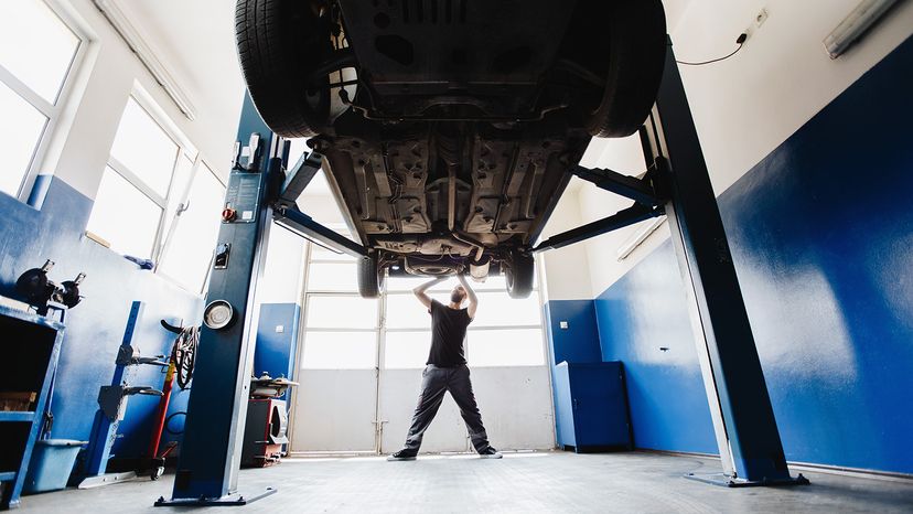 car being serviced