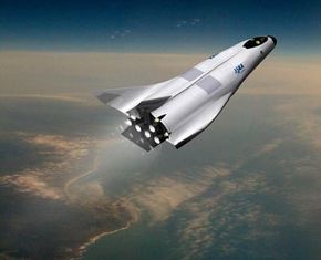 An artist's rendering of JAXA's future manned flight to the moon.