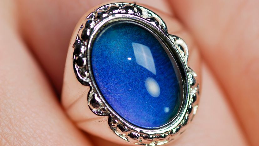 mood ring showing blue color