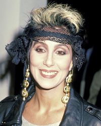 Cher maintained her biker-chic look for the Los Angeles premier of "Mask."