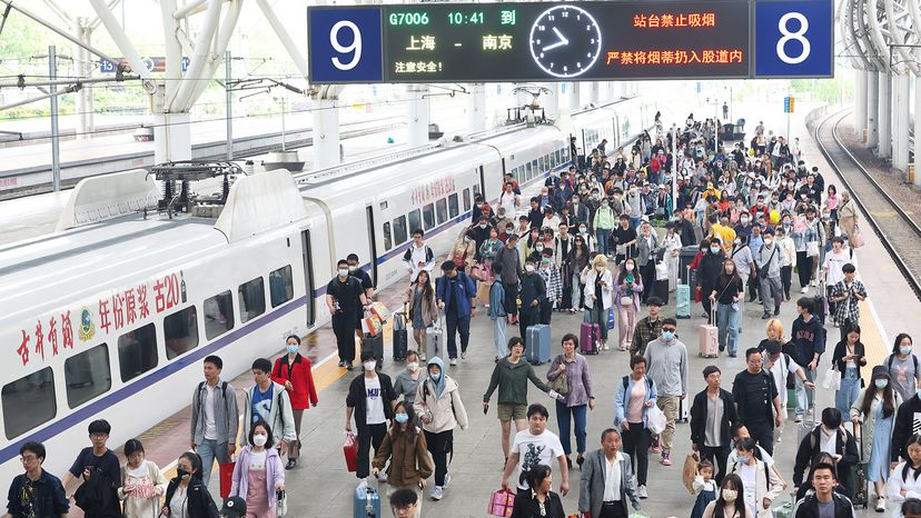 passengers at Najing Rainway Station