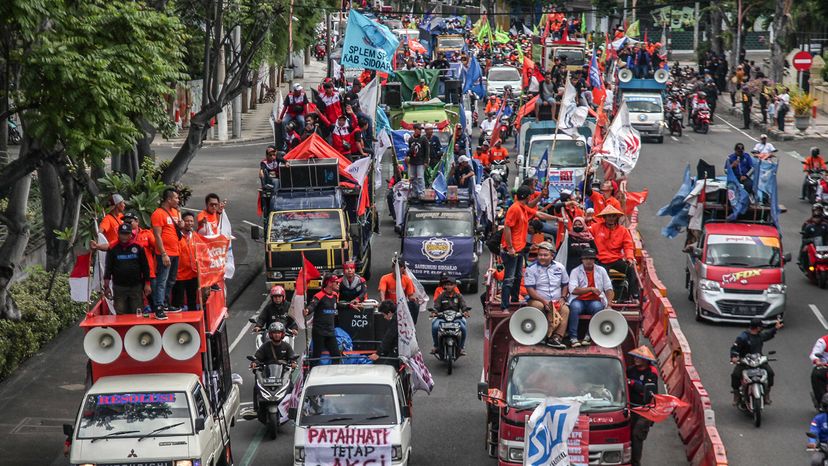 labor day demonstration, indonesia
