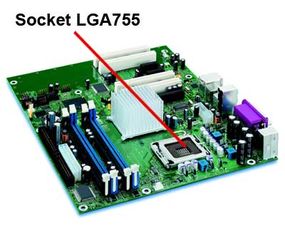 A Socket LGA755 motherboard