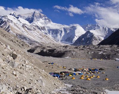 Base Camp of Everest in Rongbuk Valley, Tibet