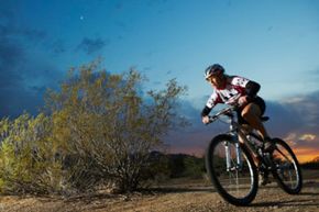 woman on mountain bike