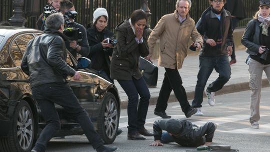 How do movie productions shut off streets for filming?