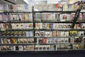 DVDs are on the shelf at Best Buy.