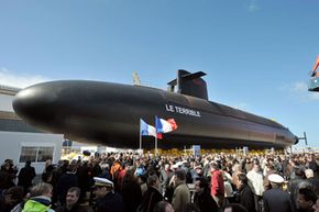 The French submarine Le Terrible is inaugurated on March 21, 2008, in Cherbourg, France. Le Terrible was developed entirely through computer-assisted design and will begin service in 2010. See our collection of submarine pictures.