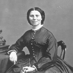 A portrait of Clara Barton, famous Civil War nurse & founder of the  Red Cross.