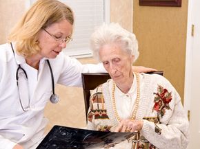 A patient consults with her doctor about medical care.