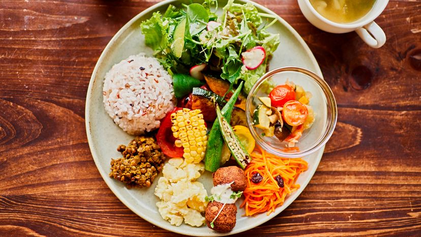 A plate full of vegetable.