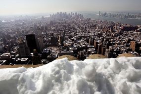New York City blanketed in snow.