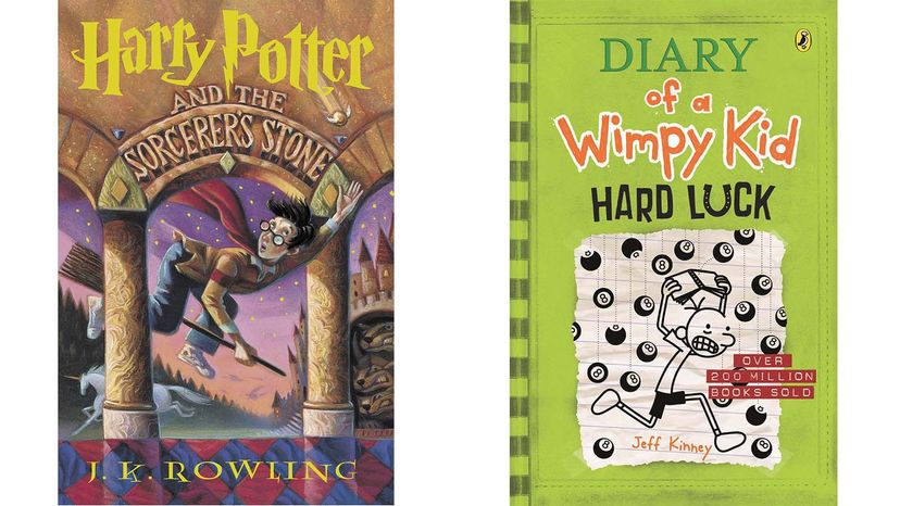 Harry Potter and Diary of a Wimpy Kid books
