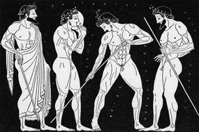 illustration of greek athletes