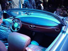 Inside the Buick concept car.
