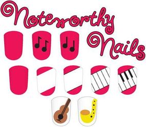 Piano keys are just one idea in the noteworthy nails nail art design.