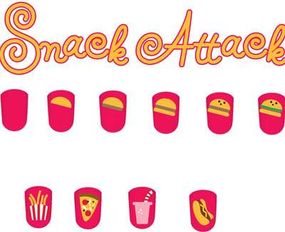 Paint the snack attack nail art design in six steps.
