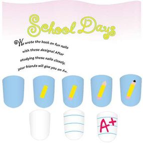 The school days nail art idea