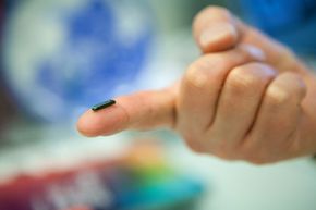 That tiny implantable system allows human metabolism to be monitored, and it was developed by the Polytechnic school in Lausanne, Switzerland. The implant has five biosensors, which measure the density of various molecules.