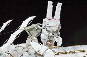 Astronaut on spacewalk