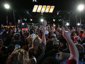 Fans trackside at a NASCAR race