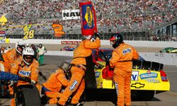 Fueling up during a NASCAR race