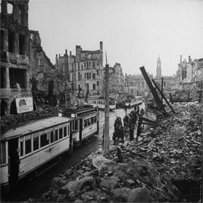 Allied napalm bombings decimated the city of Dresden, Germany.