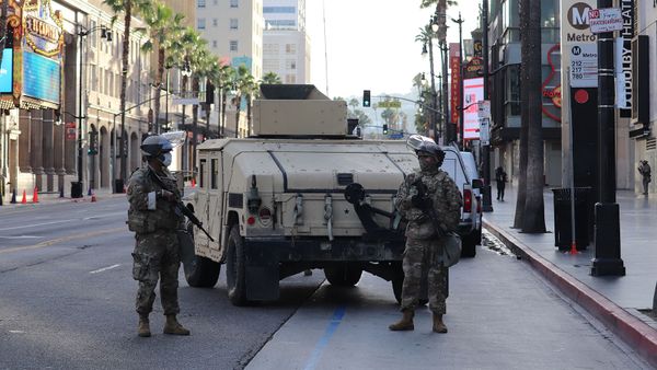 National guard patroling, police brutality