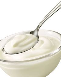 bowl of yogurt with spoon