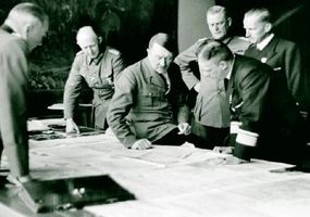Much of the strategic planning for World War II's Operation Barbarossa was carried out at Adolf Hitler's Alpine retreat -- the Berghof -- during high-level conferences such as this one.