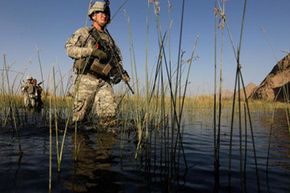 A lieutenant in the U.S. Army outside Kandahar, Afghanistan.