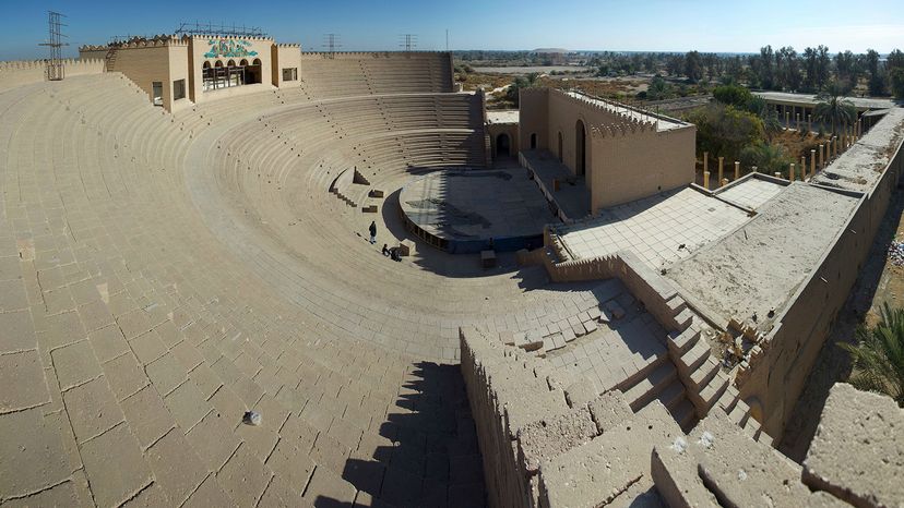 Ruins of an amphitheater in the ancient city of Babylon