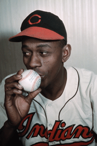 Satchel Paige's pitching career lasted decades, featuring rapid speeds, signature pitches and onfield jesting. He's pictured here in the late '40s, a few years after he'd finally been able to join the majors.