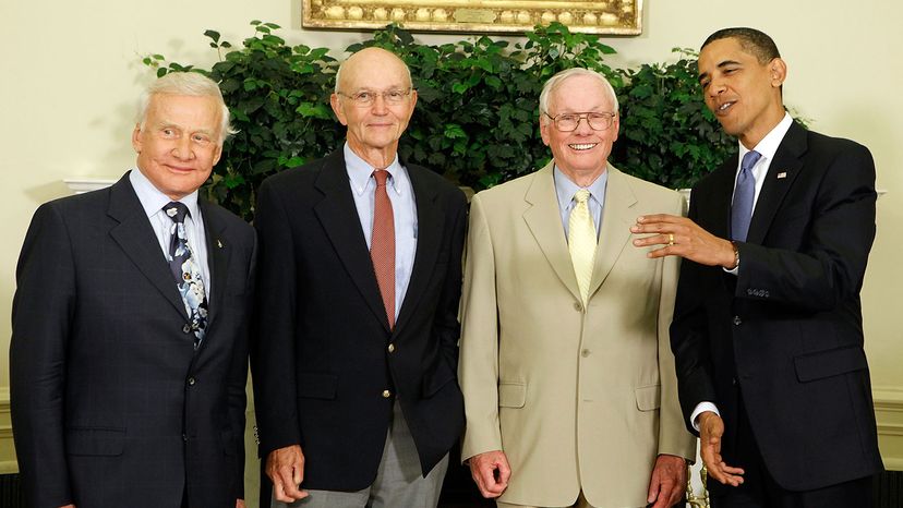 Edwin "Buzz" Aldrin, Michael Collins and Neil Armstrong, Barack Obama