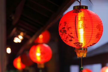 Hanging Chinese lanterns