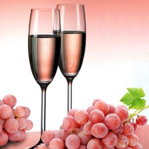 Grapes and champagne