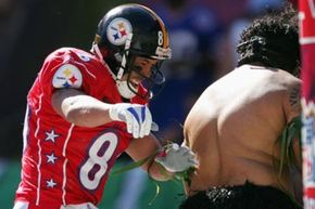 Hines Ward is all smiles after a touchdown.