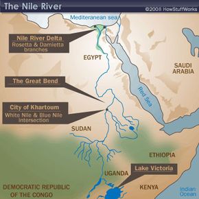 where is the nile river located on a map