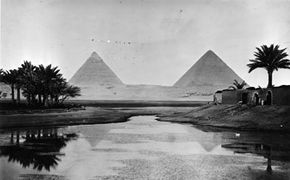 pyramids on Nile River